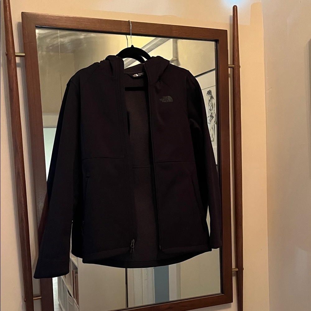 The North Face Black, Lined Gray Fleece Warm Hooded Jacket
